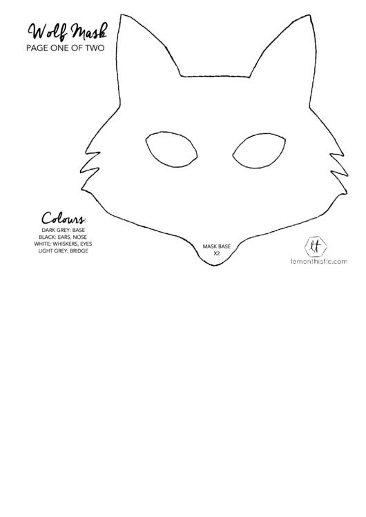 wolf mask printable template